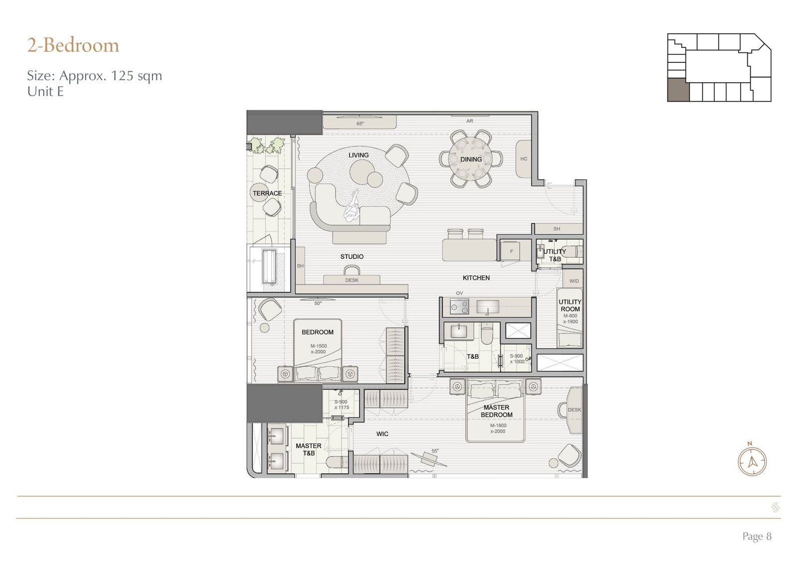2BR Unit E 125 sqm 